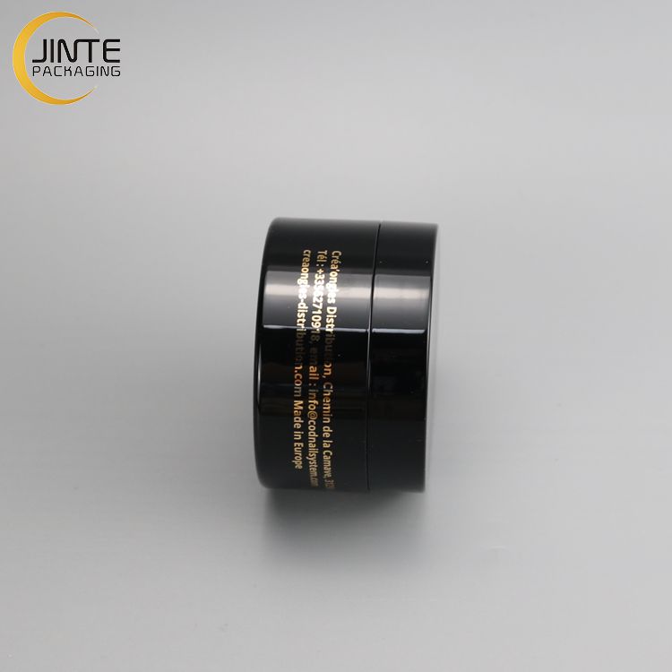 Custom Good Design Glossy Black PETG Plastic Jar With Hot Stamping Logo 100ml 4OZ for Hair products