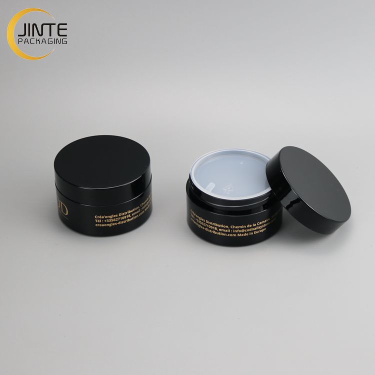 Custom Good Design Glossy Black PETG Plastic Jar With Hot Stamping Logo 100ml 4OZ for Hair products