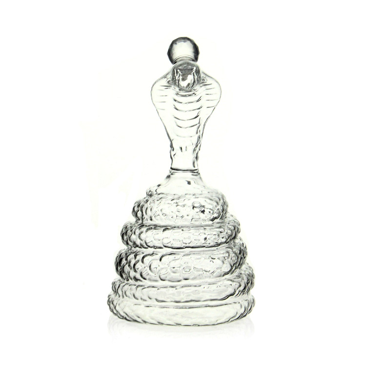 Custom Handmade Animal Snake Shape Glass Decanter Whisky Vodka Wine Glass Bottle
