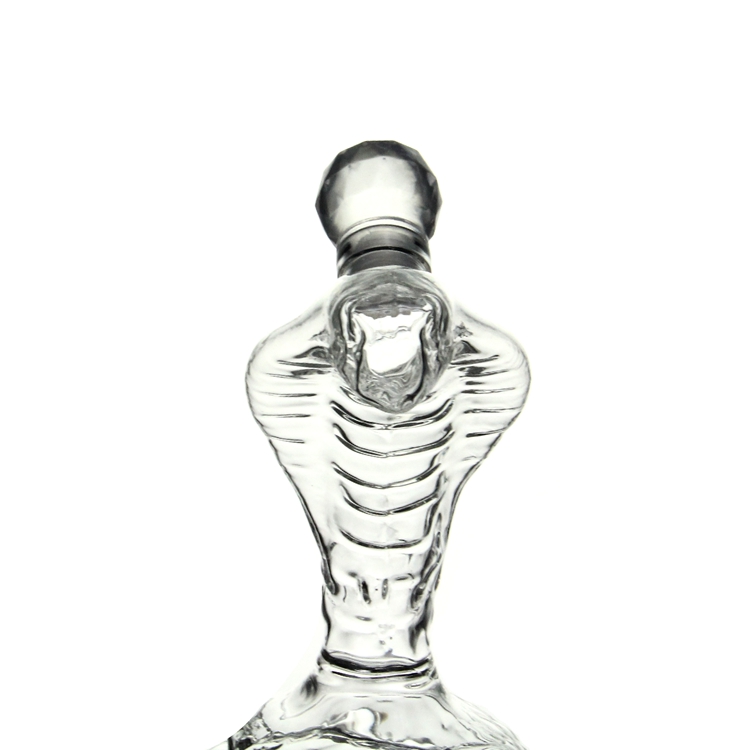 Custom Handmade Animal Snake Shape Glass Decanter Whisky Vodka Wine Glass Bottle
