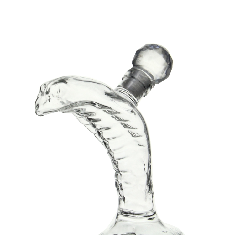 Custom Handmade Animal Snake Shape Glass Decanter Whisky Vodka Wine Glass Bottle