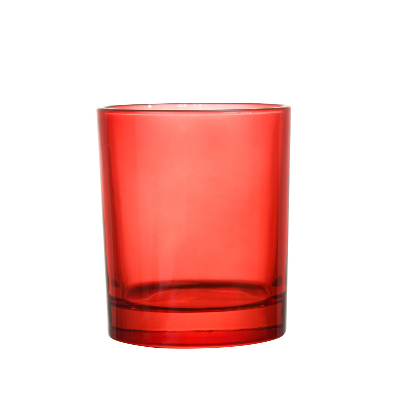 Custom Home Decoration vintage green red white scented soy wax glass candle jar with metal lid