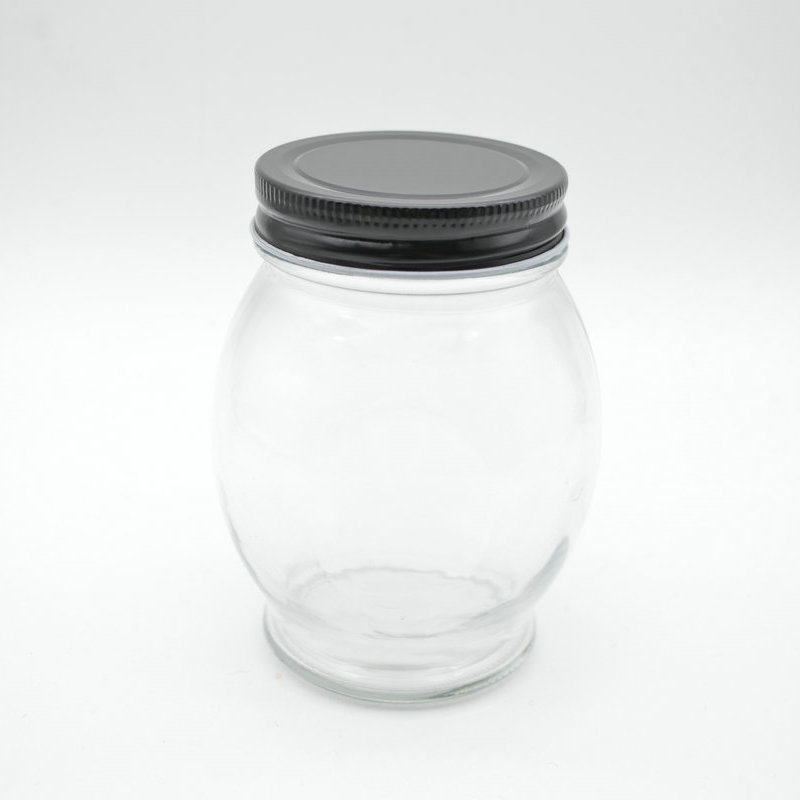 Custom Hot Sale 16oz 480ml  Clear Glass Storage Bottles Food Glass Jars Containers