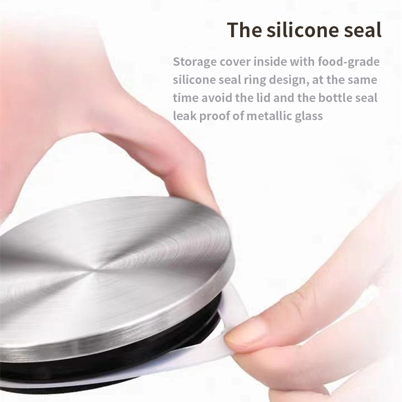 Custom Hot Sale Clear Borosilicate Glass Storage Bottles With Stainless Steel Lid Personalised Food Nuts Glass Jars Containers