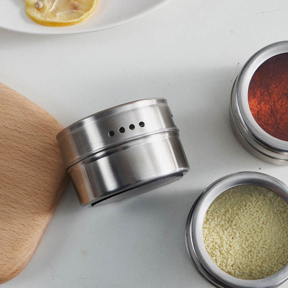 Custom Kitchen Custom seasoning Canister Can Pot, Magnetic Stainless Steel Magnetic Tin Containers Spice Jar