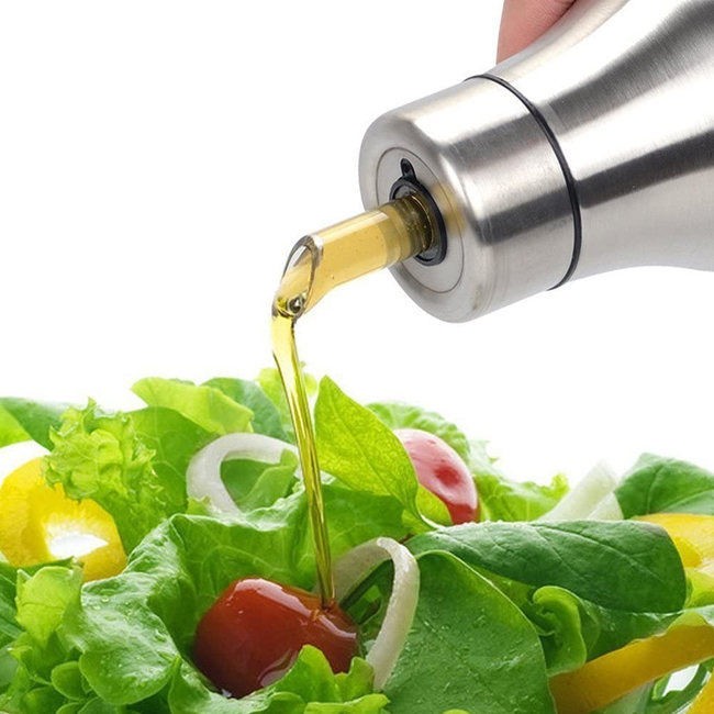 Custom Kitchen Oil Vinegar Dispenser Leak Proof Pourer 750ML Stainless Steel Oil Bottle