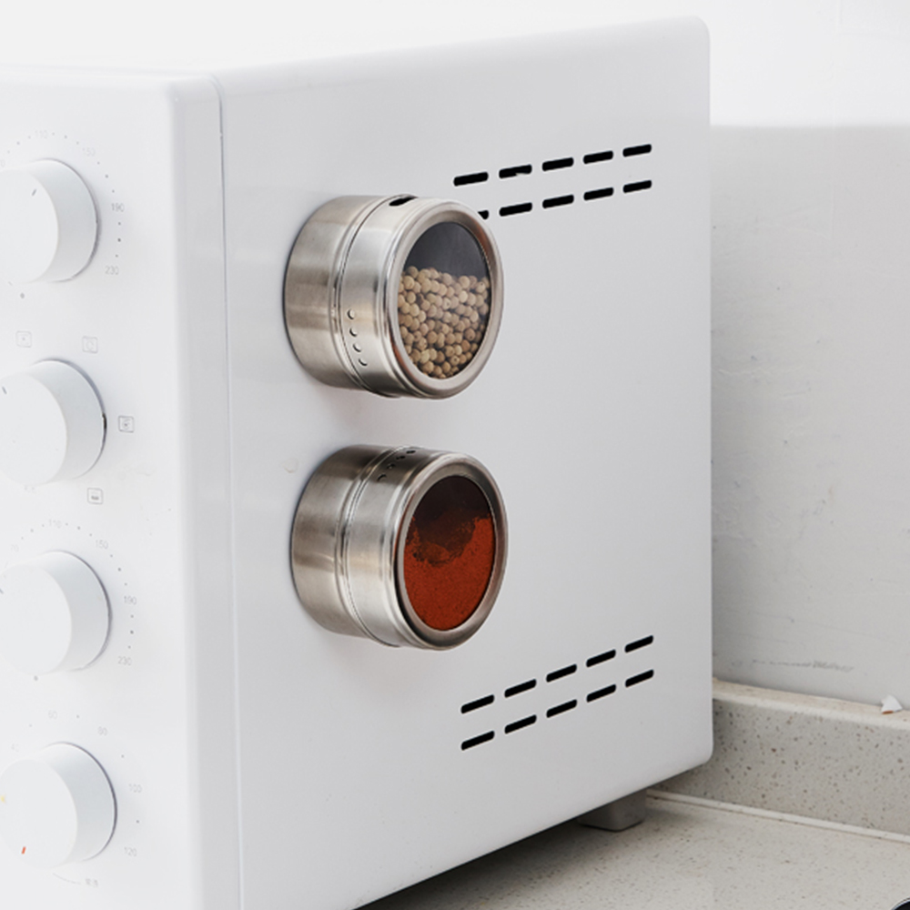 Custom Kitchen Stainless Steel Magnetic Tin Containers Spice Jar, High Quality Magnet Custom Canister Can Pot