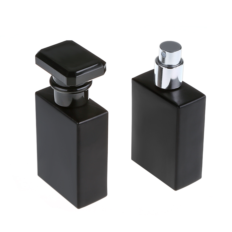 Custom LOGO 30ML perfume bottle empty square black luxury air perfume bottle