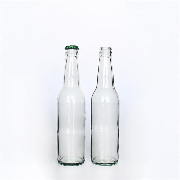 Custom Label 330ml 500ml Round Glass Bottle With Crown Cap For Carbonated Beverages Kombucha Ginger Beer