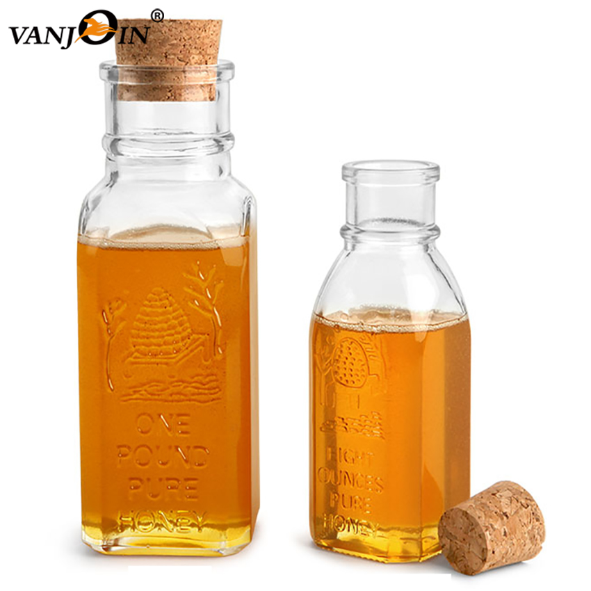 Custom Label 8oz 16oz Unique Glass Muth Honey Jars With Cork