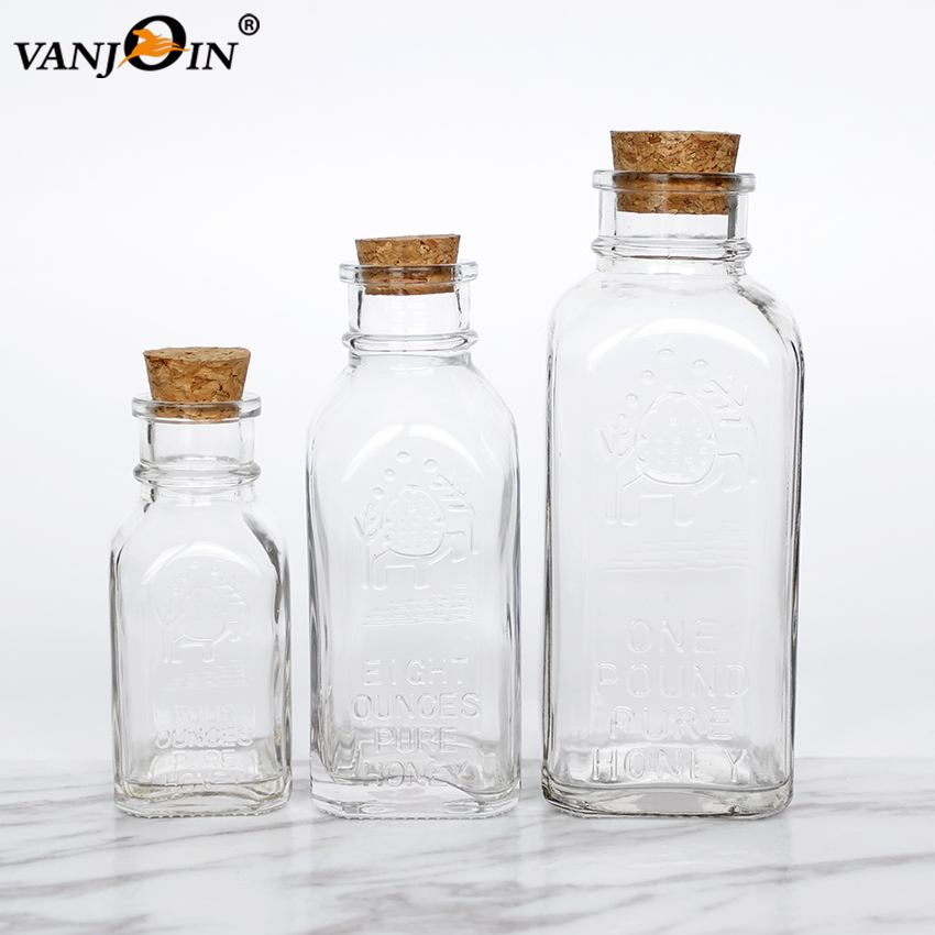 Custom Label 8oz 16oz Unique Glass Muth Honey Jars With Cork