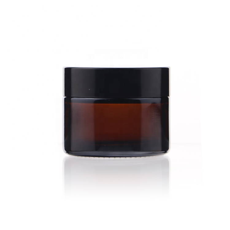 Custom Labels Cosmetic Packaging Empty 30g 50g 4 oz Amber Glass Cream Bottle Jar