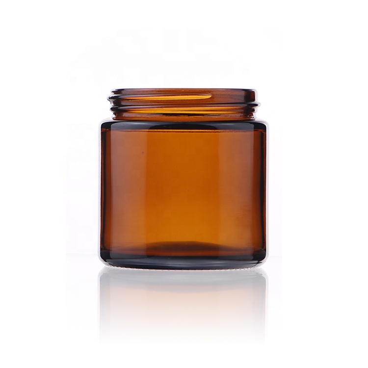Custom Labels Cosmetic Packaging Empty 30g 50g 4 oz Amber Glass Cream Bottle Jar