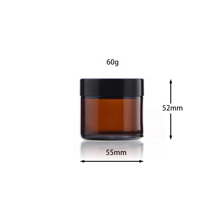 Custom Labels Cosmetic Packaging Empty 30g 50g 4 oz Amber Glass Cream Bottle Jar