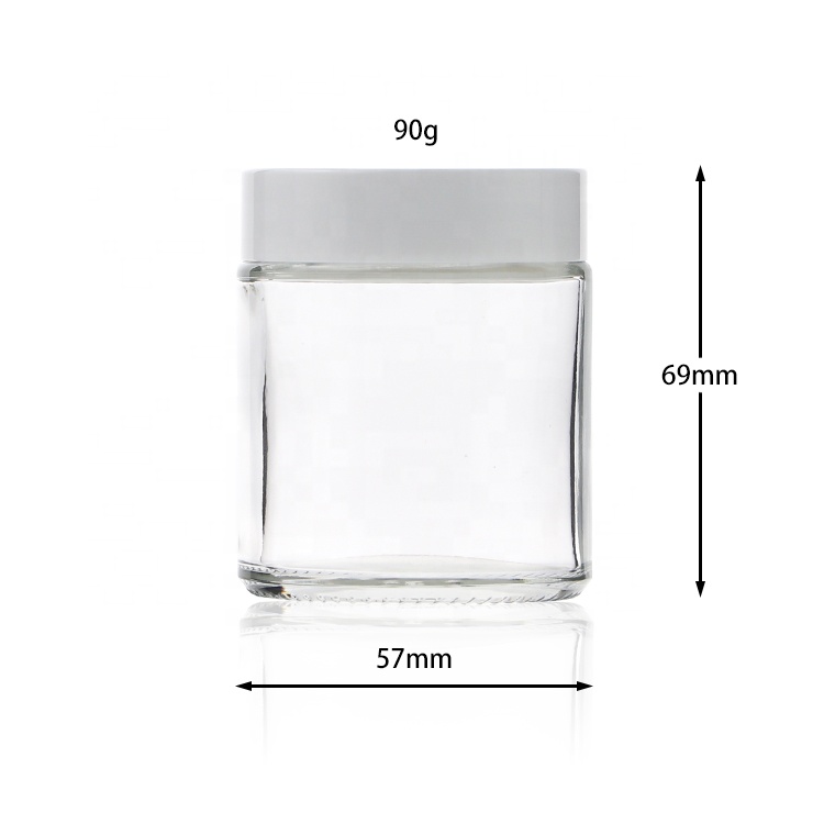 Custom Labels Round Cosmetic Packaging jars Glass Facial Cream Jars 15g 30g 50g 100g With Lid