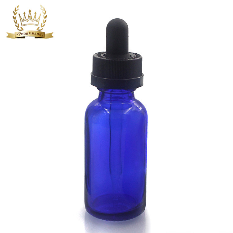Custom Logo 1 Oz 2 Oz 4 Oz Blue Eye Oil Dropper Bottle Empty Boston Round Glass Bottle For Essential Oil With Dropper