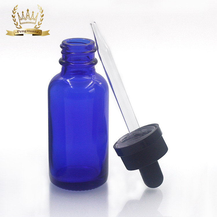 Custom Logo 1 Oz 2 Oz 4 Oz Blue Eye Oil Dropper Bottle Empty Boston Round Glass Bottle For Essential Oil With Dropper