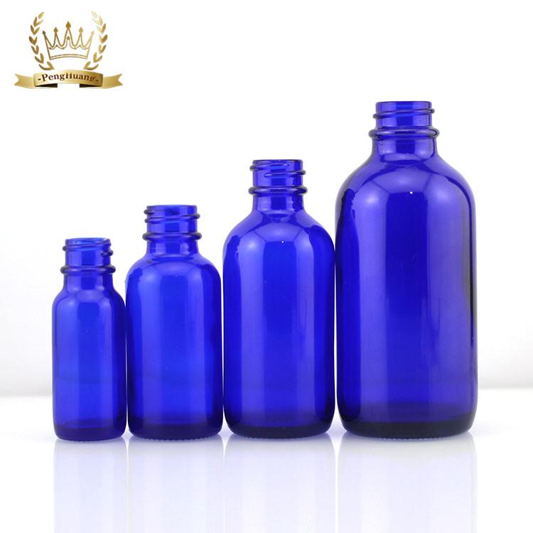 Custom Logo 1 Oz 2 Oz 4 Oz Blue Eye Oil Dropper Bottle Empty Boston Round Glass Bottle For Essential Oil With Dropper