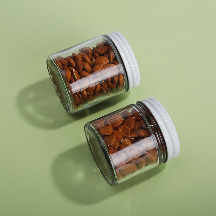 Custom Logo 125ml Round Storage Honey Jam Herb Glass Jars With Silver Lids