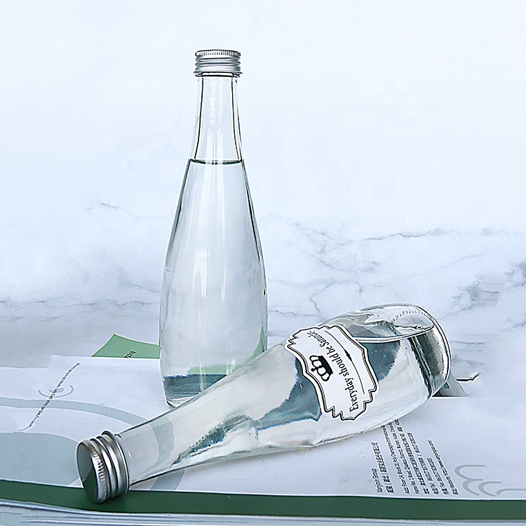 Custom Logo 330ml 500ml Mineral Sparkling Water Glass Bottle With Screw Cap