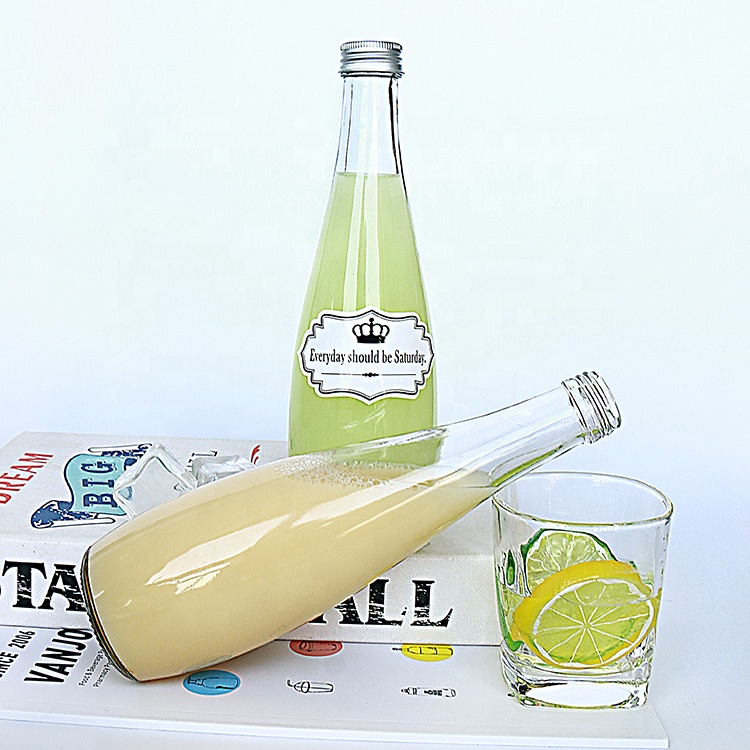 Custom Logo 330ml 500ml Mineral Sparkling Water Glass Bottle With Screw Cap