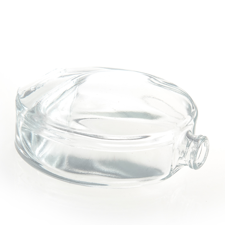Custom Logo 50ML Frosted Flat Round Perfume Bottles Glass Spray With Crown Cap
