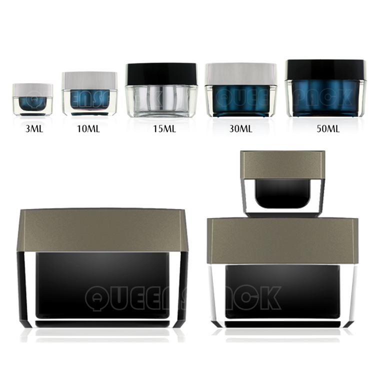 Custom Logo 50ml Acrylic Cream Packaging Containers Cosmetic Jar