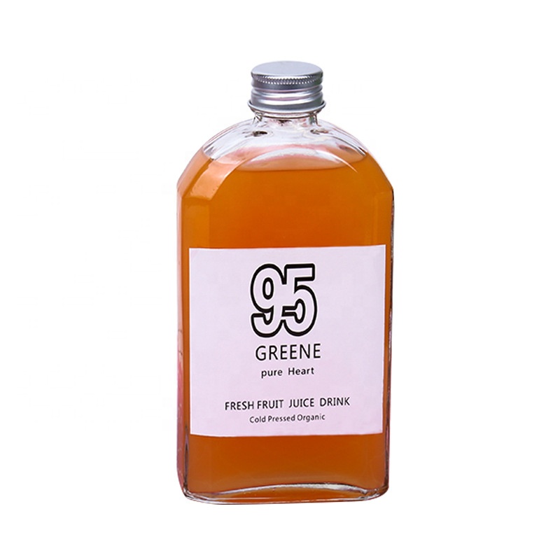 Custom Logo Brand Elegant Premium Mini Seal Flat Square 300ml 500ml  Fancy Tequila Glass Bottle