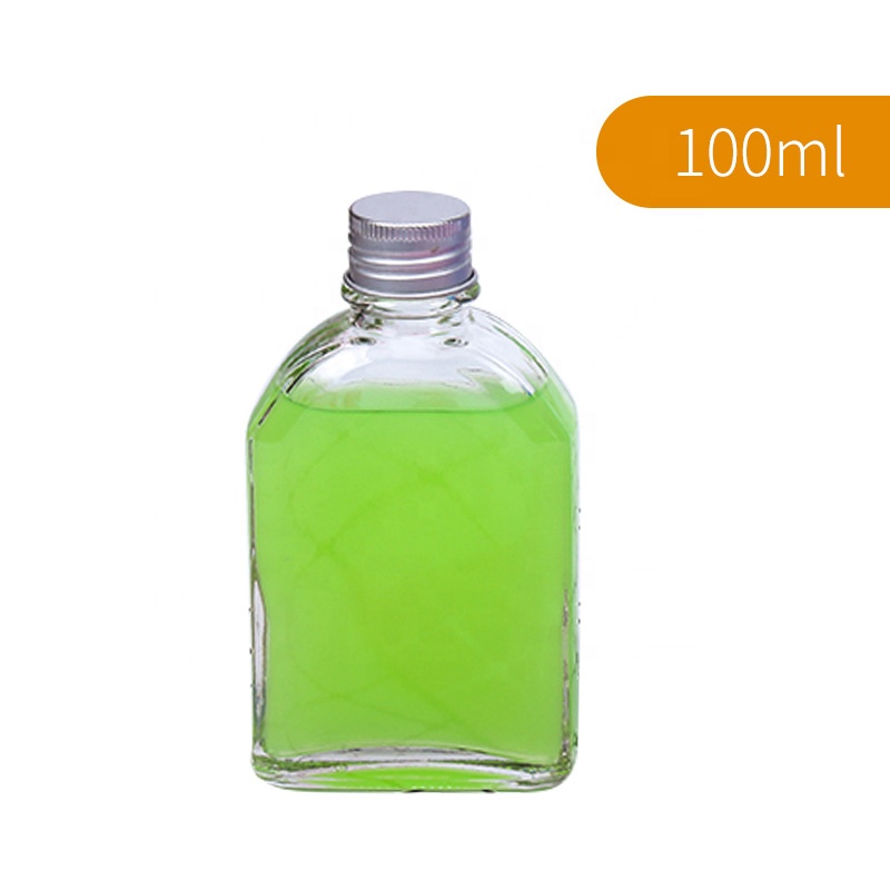 Custom Logo Brand Elegant Premium Mini Seal Flat Square 300ml 500ml Fancy Tequila Glass Bottle