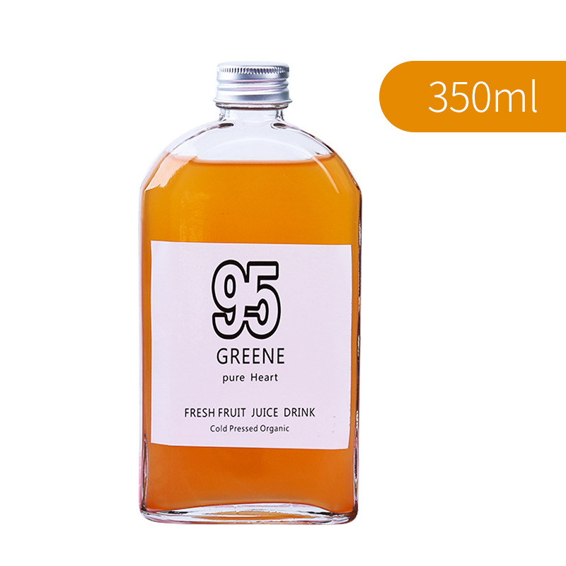 Custom Logo Brand Elegant Premium Mini Seal Flat Square 300ml 500ml Fancy Tequila Glass Bottle