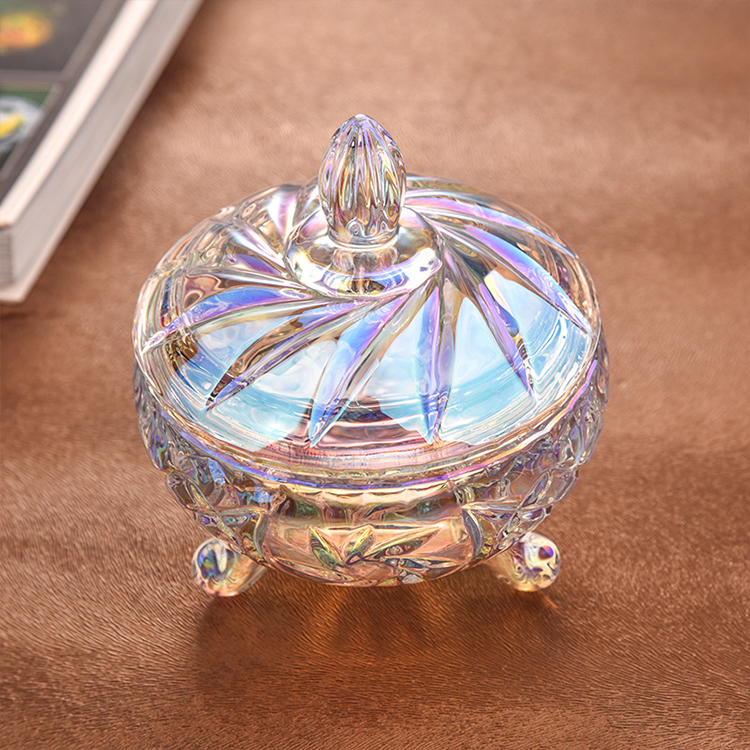 Custom Logo Clear Round High Borosilicate Glass Kitchen Storage Jar Candy Jar Storage