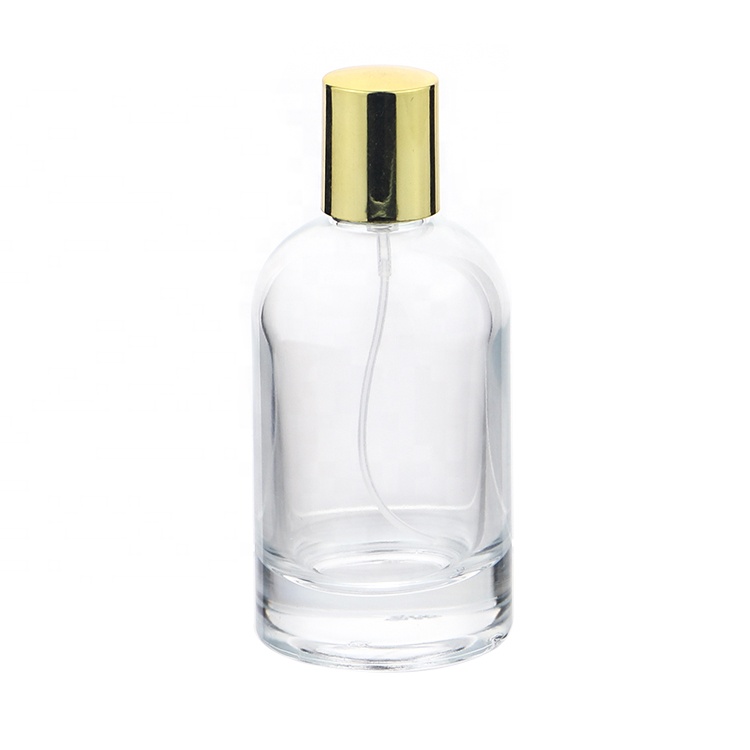 Custom Logo Cylinder Round Glass Spray Perfume Bottles 50 ml Empty With cap
