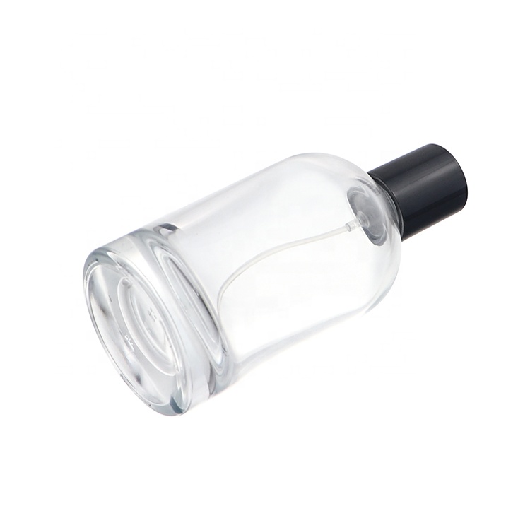 Custom Logo Cylinder Round Glass Spray Perfume Bottles 50 ml Empty With cap