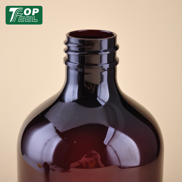 Custom Logo Empty 100ml 150ml 200ml 300ml 400ml 500ml Classy Round Amber Hotel Plastic Shampoo Bottle with Pump