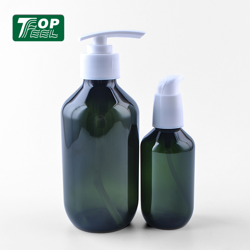 Custom Logo Empty 100ml 150ml 200ml 300ml 400ml 500ml Classy Round Amber Hotel Plastic Shampoo Bottle with Pump