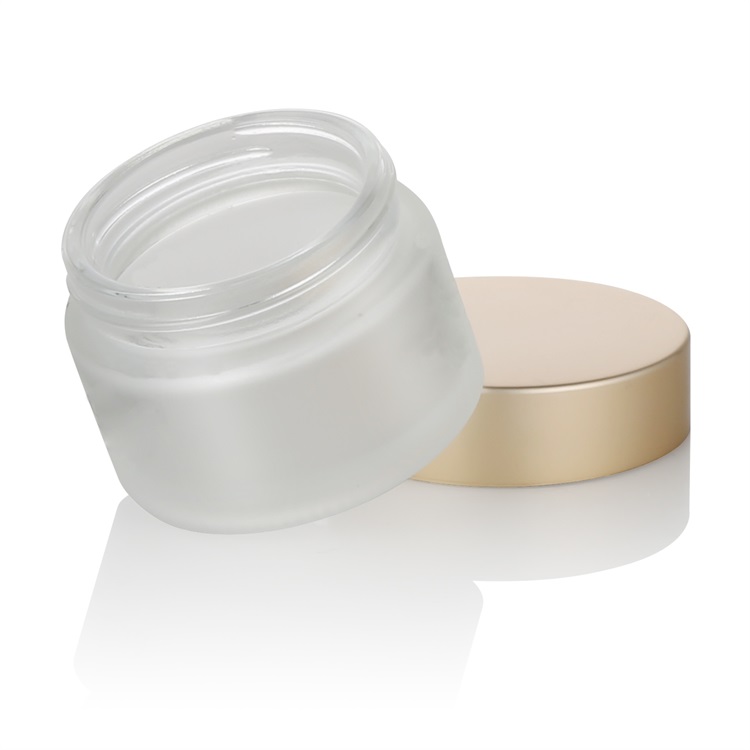Custom Logo Frosted Glass Face Cream Empty Bottle 10g 50g Sample Cosmetic Jar
