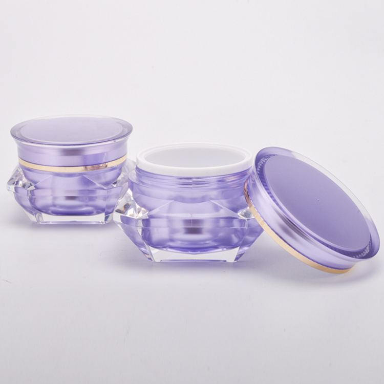 Custom Logo High End Empty Cosmetic Purple Color Acrylic Nails Powder Jars