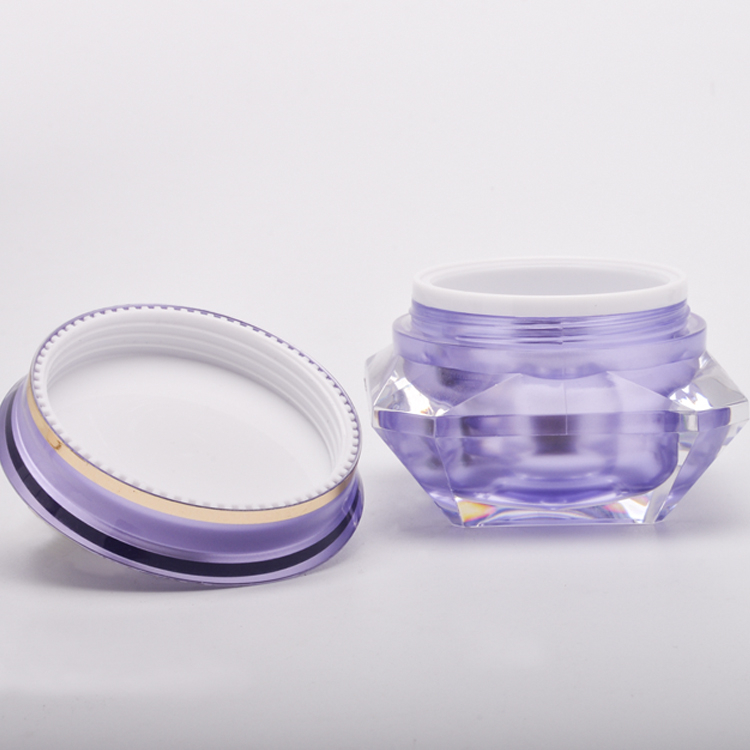 Custom Logo High End Empty Cosmetic Purple Color Acrylic Nails Powder Jars