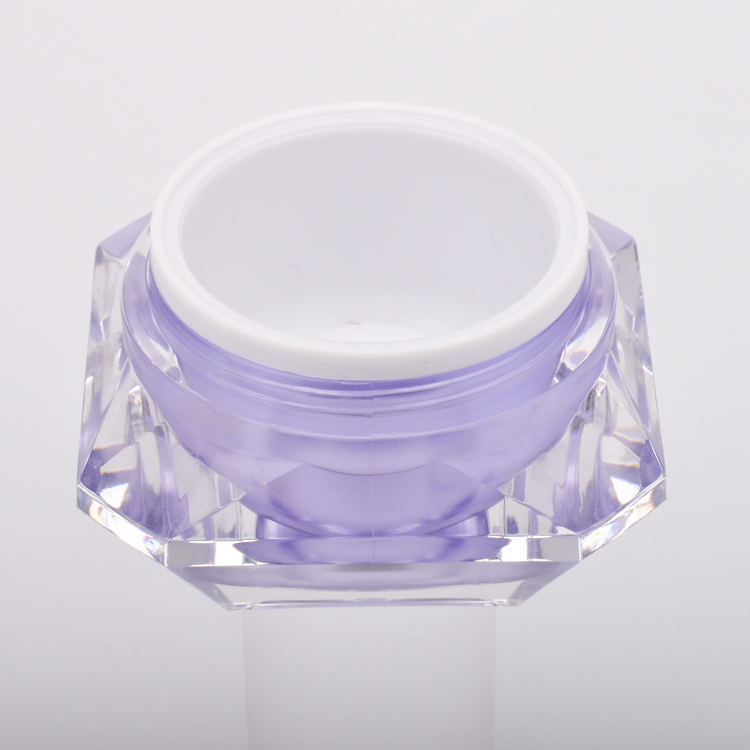 Custom Logo High End Empty Cosmetic Purple Color Acrylic Nails Powder Jars