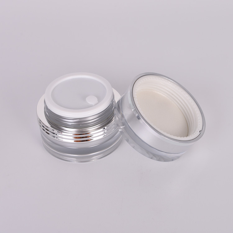 Custom Logo High End Empty Cosmetic Silver Color Acrylic Nails Powder Jars