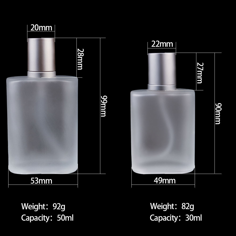 Custom Logo Luxury Mist Spray Matte Frosted Packaging 30ml 50ml Refillable Wholesale Empty Glass Perfume Bottle