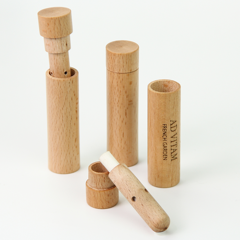 Custom Logo Oxygen Aromatherapy Friendly Wood Inhaler Tube Packing Essential Oil Distillation Stick Bamboo Inhaler