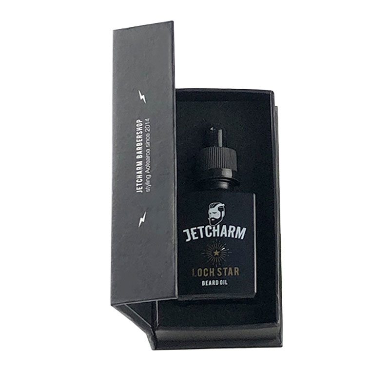 Custom Logo Printing Empty Beard Oil Bottle Transparent Frosted Black Rectangular Glass Bottle 30Ml With European Dropper