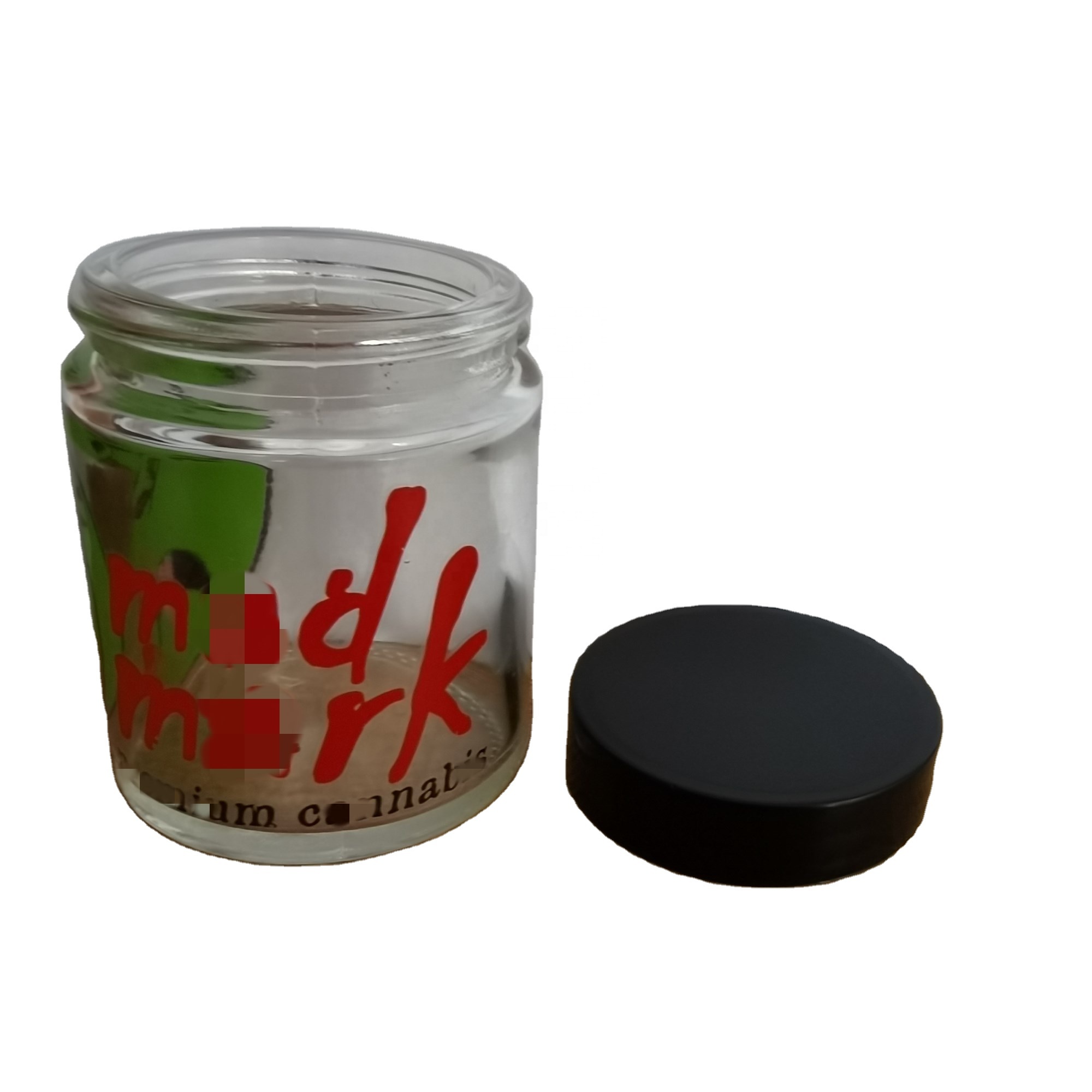 Custom Logo Printing Empty Glass Cosmetic Cream Jars 3OZ Printing Logo
