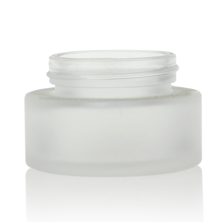Custom Logo Private Label Luxury Empty Frosted Cream Glass Cosmetic Jar With Screw Cap