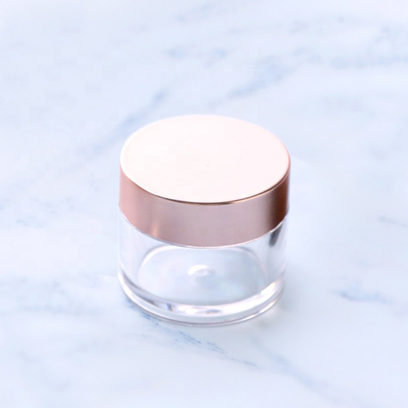 Custom Logo Rose Gold Lid 15g PETG Empty Cosmetic Jar