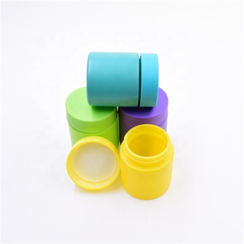 Custom Logo Round Matte Black White Purple 120ml 4oz Storage In Stock CBD Jar With Plastic Child Safety Cap Child Proof Jar