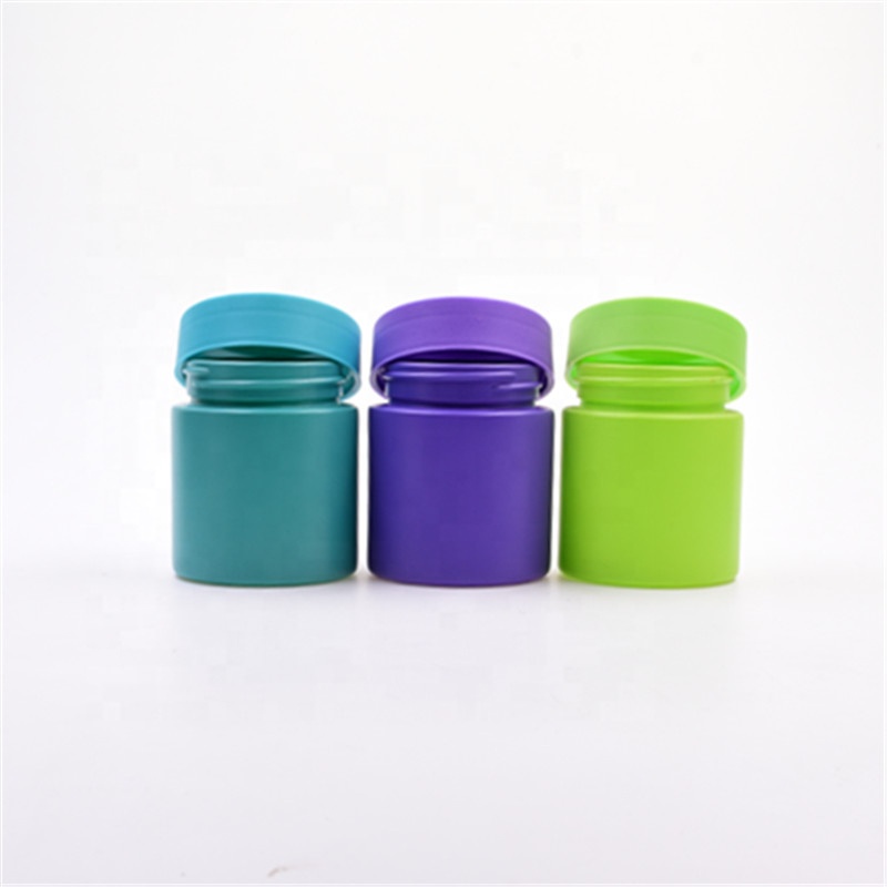 Custom Logo Round Matte Black White Purple 120ml 4oz Storage In Stock CBD Jar With Plastic Child Safety Cap Child Proof Jar