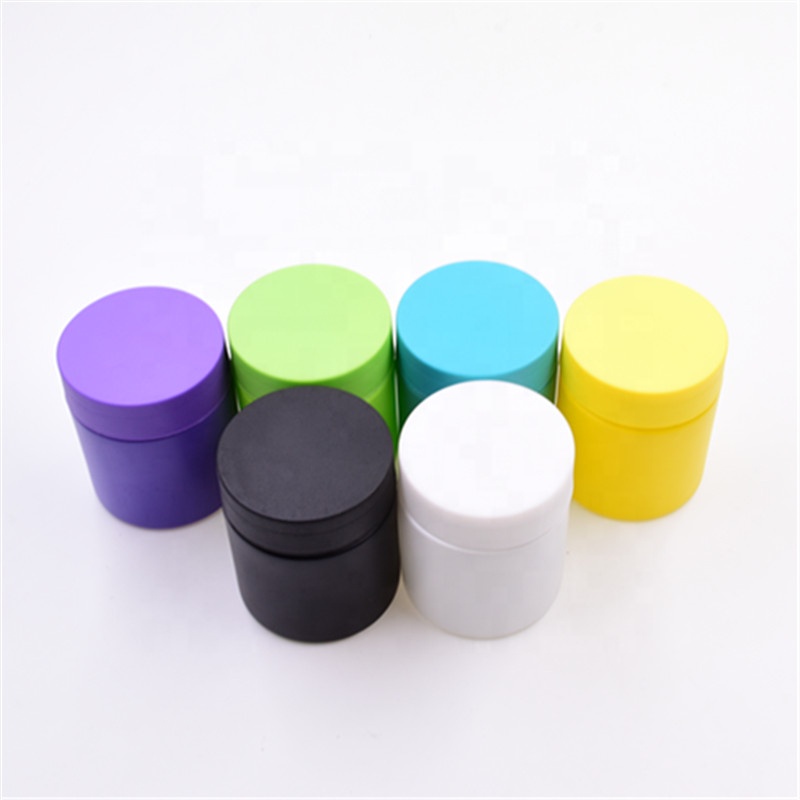 Custom Logo Round Matte Black White Purple 120ml 4oz Storage In Stock CBD Jar With Plastic Child Safety Cap Child Proof Jar