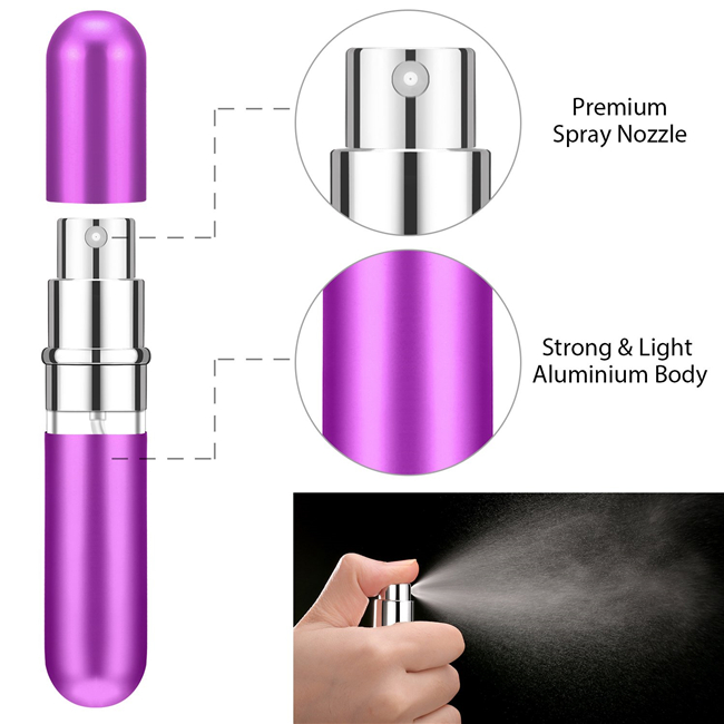 Custom Logo Travel Refillable Travel Mini Portable Spray Bottle 5ml Perfume Atomiser Bottles